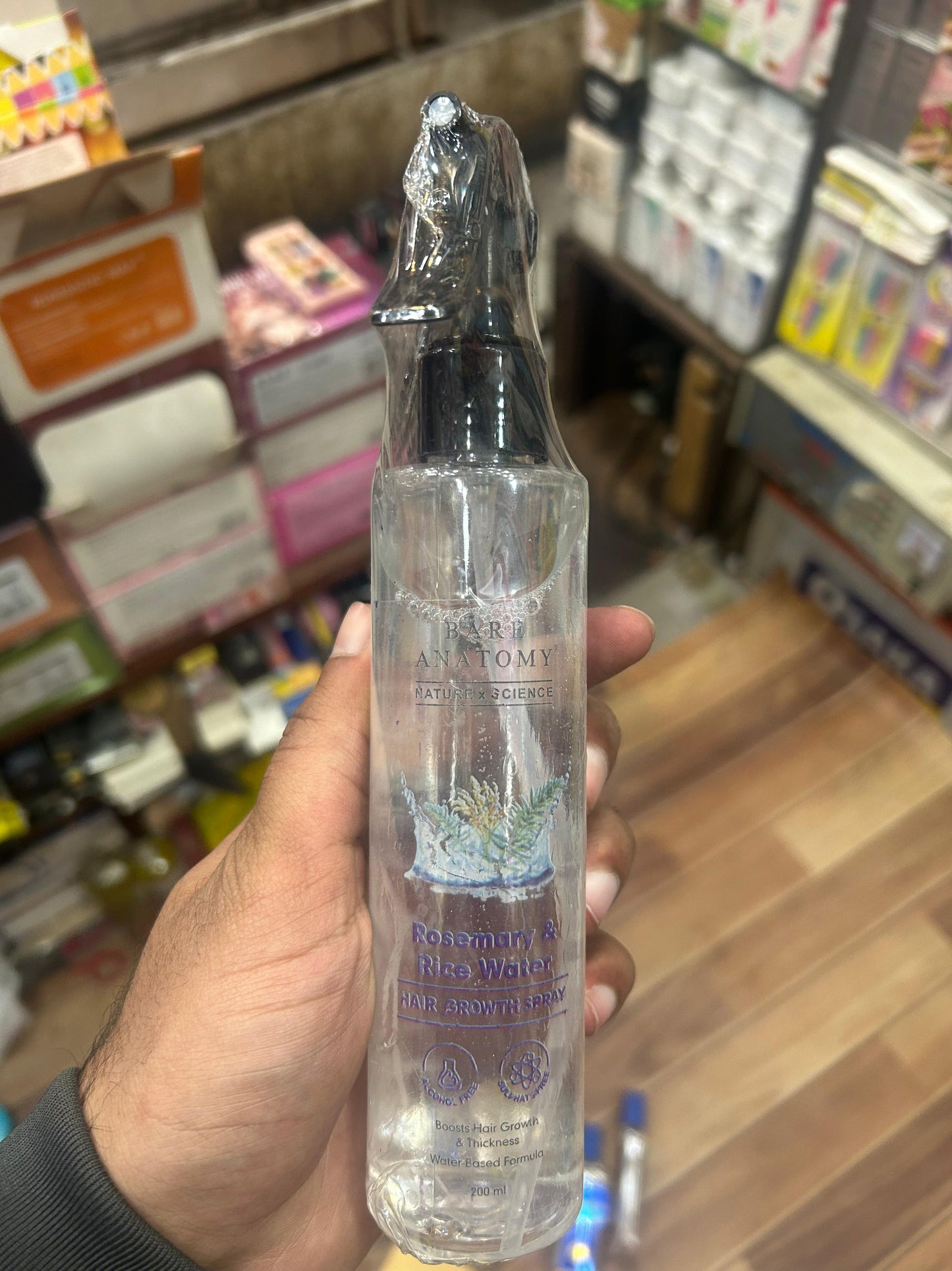Bare Anatomy Rosemary Water Spray for Hair Growth &amp; Thickness with Rice Water – 200ml