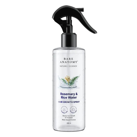 Bare Anatomy Rosemary Water Spray for Hair Growth &amp; Thickness with Rice Water – 200ml