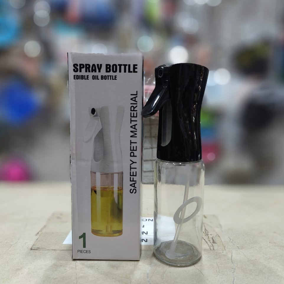 Edible Oil Spray Bottle | 220ml Glass Bottle | With Brush | Refillable | For Air Fryer, Baking &amp; Grilling ( Random Colour)